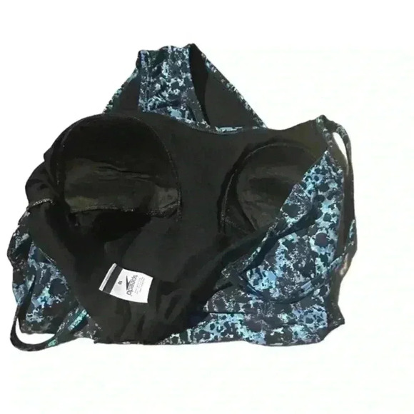 NWOT Speedo One-piece  Abstract Blue Black‎ Printed Swimsuit Size 10 - Picture 4 of 5